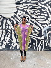 Load image into Gallery viewer, VV Caftan in Lilac, Kiwi Sequin Floral
