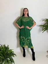 Load image into Gallery viewer, Middi Caftan in Goddess Green Silk Chiffon
