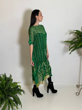 Load image into Gallery viewer, Middi Caftan in Goddess Green Silk Chiffon
