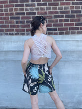 Load image into Gallery viewer, Racey Lacey Crop Top White\Shell Pink Soutache Embroidery
