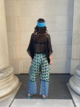 Load image into Gallery viewer, Boho Wrap Pants in Peacock Batik Wax Resist
