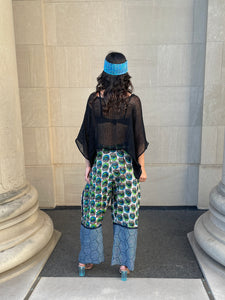 Boho Wrap Pants in Peacock Batik Wax Resist